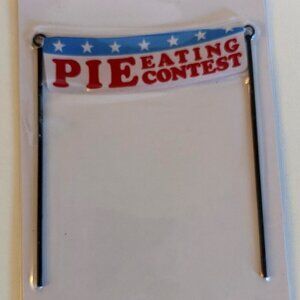 NWT Tiny Treasures Miniature Pie Eating Contest 4th of July Banner Celebrate It